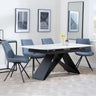 Westin White Ceramic Extending Dining Set - Boden Dark Grey Fabric Swivel Dining Chair-2