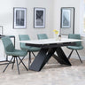 Westin White Ceramic Extending Dining Set - Boden Green Fabric Swivel Dining Chair-5