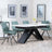 Westin White Ceramic Extending Dining Set - Boden Green Fabric Swivel Dining Chair-5