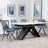 Westin White Ceramic Extending Dining Set - Boden Grey Fabric Swivel Dining Chair-6