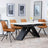 Westin White Ceramic Extending Dining Set - Boden Orange Fabric Swivel Dining Chair-4