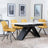 Westin White Ceramic Extending Dining Set - Boden Yellow Fabric Swivel Dining Chair