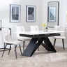 Westin White Ceramic Extending Dining Set - Corona Beige Fabric Dining Chair-4