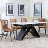 Westin White Ceramic Extending Dining Set - Corona Brown Fabric Dining Chair-8