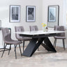 Westin White Ceramic Extending Dining Set - Corona Camel Fabric Dining Chair-5