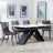 Westin White Ceramic Extending Dining Set - Corona Grey Fabric Dining Chair-9
