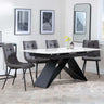 Westin White Ceramic Extending Dining Set - Corona Grey Fabric Dining Chair-9