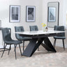 Westin White Ceramic Extending Dining Set - Corona Light Grey Fabric Dining Chair-7