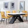 Westin White Ceramic Extending Dining Set - Corona Yellow Fabric Dining Chair-2