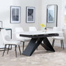 Westin White Ceramic Extending Dining Set - Darwin Cream Fabric Dining Chair-2