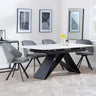 Westin White Ceramic Extending Dining Set - Ion Dark Grey Velvet Fabric Swivel Dining Chair-4