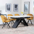 Westin White Ceramic Extending Dining Set - Ion Mustard Velvet Fabric Swivel Dining Chair