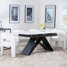 Westin White Ceramic Extending Dining Set - Kiefer Cream Boucle Fabric Dining Chair