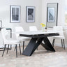 Westin White Ceramic Extending Dining Set - Peyton Cream Fabric Dining Chair-4
