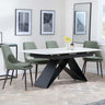 Westin White Ceramic Extending Dining Set - Peyton Green Fabric Dining Chair-2
