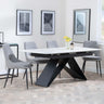 Westin White Ceramic Extending Dining Set - Peyton Grey Fabric Dining Chair-3