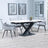 Arctic White Ceramic Swivel Top Extending Dining Set - Ace Grey Fabric Swivel Dining Chair-2