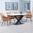 Arctic White Ceramic Swivel Top Extending Dining Set - Ace Orange Fabric Swivel Dining Chair