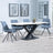 Arctic White Ceramic Swivel Top Extending Dining Set - Boden Dark Grey Fabric Swivel Dining Chair-2