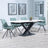 Arctic White Ceramic Swivel Top Extending Dining Set - Boden Green Fabric Swivel Dining Chair-5