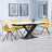 Arctic White Ceramic Swivel Top Extending Dining Set - Boden Yellow Fabric Swivel Dining Chair