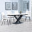 Arctic White Ceramic Swivel Top Extending Dining Set - Corona Beige Fabric Dining Chair-4