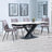 Arctic White Ceramic Swivel Top Extending Dining Set - Corona Camel Fabric Dining Chair-5