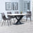 Arctic White Ceramic Swivel Top Extending Dining Set - Corona Grey Fabric Dining Chair-9