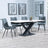 Arctic White Ceramic Swivel Top Extending Dining Set - Corona Light Grey Fabric Dining Chair-7