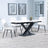Arctic White Ceramic Swivel Top Extending Dining Set - Darwin Cream Fabric Dining Chair-2