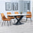Arctic White Ceramic Swivel Top Extending Dining Set - Darwin Orange Fabric Dining Chair-4