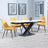 Arctic White Ceramic Swivel Top Extending Dining Set - Darwin Yellow Fabric Dining Chair-3