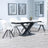 Arctic White Ceramic Swivel Top Extending Dining Set - Ion Cream Boucle Teddy Fabric Swivel Dining Chair-5