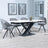 Arctic White Ceramic Swivel Top Extending Dining Set - Ion Dark Grey Velvet Fabric Swivel Dining Chair-4