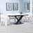 Arctic White Ceramic Swivel Top Extending Dining Set - Kiefer Cream Boucle Fabric Dining Chair