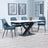 Arctic White Ceramic Swivel Top Extending Dining Set - Peyton Blue Fabric Dining Chair