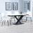 Arctic White Ceramic Swivel Top Extending Dining Set - Peyton Cream Fabric Dining Chair-4