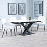 Arctic White Ceramic Swivel Top Extending Dining Set - Peyton Cream Fabric Dining Chair-4