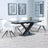 Arctic Black Ceramic Swivel Top Extending Dining Set - Arctic Cream Velvet Fabric Swivel Dining Chair-4