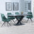 Arctic Black Ceramic Swivel Top Extending Dining Set - Arctic Green Velvet Fabric Swivel Dining Chair-2
