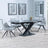 Arctic Black Ceramic Swivel Top Extending Dining Set - Arctic Grey Velvet Fabric Swivel Dining Chair-3