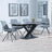 Arctic Black Ceramic Swivel Top Extending Dining Set - Boden Grey Fabric Swivel Dining Chair-6