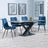 Arctic Black Ceramic Swivel Top Extending Dining Set - Corona Blue Fabric Dining Chair-6
