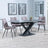 Arctic Black Ceramic Swivel Top Extending Dining Set - Corona Camel Fabric Dining Chair-5