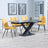Arctic Black Ceramic Swivel Top Extending Dining Set - Corona Yellow Fabric Dining Chair-2