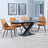 Arctic Black Ceramic Swivel Top Extending Dining Set - Darwin Orange Fabric Dining Chair-4