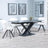 Arctic Black Ceramic Swivel Top Extending Dining Set - Ion Cream Boucle Teddy Fabric Swivel Dining Chair-5