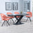 Arctic Black Ceramic Swivel Top Extending Dining Set - Ion Orange Velvet Fabric Swivel Dining Chair-2