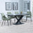 Arctic Black Ceramic Swivel Top Extending Dining Set - Peyton Green Fabric Dining Chair-2
