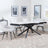 Apollo White Ceramic Extending Dining Set - Ace Beige Fabric Swivel Dining Chair-3